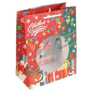 Пакет-окошко СОЮЗМУЛЬТФИЛЬМ м,Чебурашка новогодний,190 гр/м2 ЧУДО ПРАЗДНИК PM-130563-CH