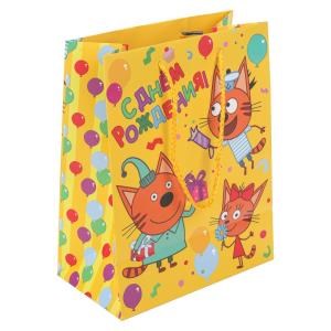Пакет подарочный МАТОВЫЙ Три Кота м,140 гр/м2 ЧУДО ПРАЗДНИК PM-109925-3CHB (144)