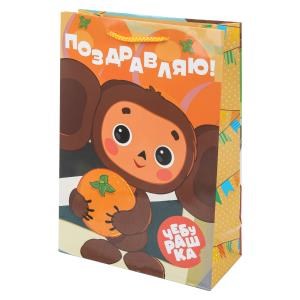 Пакет подарочный глянцевый СОЮЗМУЛЬТФИЛЬМ ml,чебурашка,140 гр/м2 ЧУДО ПРАЗДНИК PML-111163-CH3 (120)