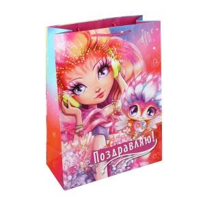 Пакет подарочный МАТОВЫЙ xl,сказочные девочки,140 гр/м2 ЧУДО ПРАЗДНИК PXL-102391-NB (60)