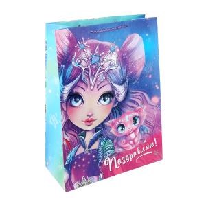 Пакет подарочный МАТОВЫЙ xl,сказочные девочки,140 гр/м2 ЧУДО ПРАЗДНИК PXL-104846-NB2 (60)