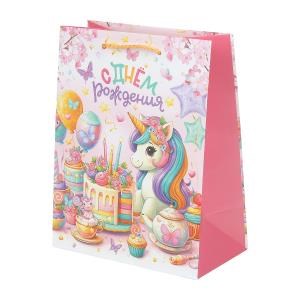 Пакет подарочный МАТОВЫЙ м,единорог,140 гр/м2 ЧУДО ПРАЗДНИК PM-130535-UNI