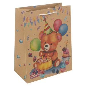 Пакет подарочный крафт м,мишка,140 гр/м2 ЧУДО ПРАЗДНИК PM-124666-MK