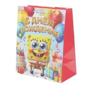 Пакет подарочный глянцевый l,желтая губка,140 гр/м2 ЧУДО ПРАЗДНИК PL-130529-SB