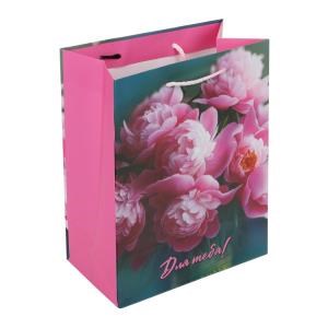 Пакет подарочный МАТОВЫЙ ml,пионы,140 гр/м2 ЧУДО ПРАЗДНИК PML-123022-FW6