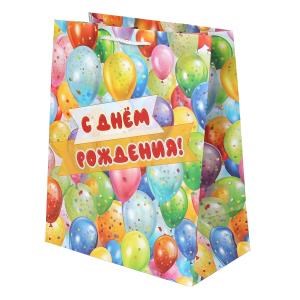 Пакет подарочный МАТОВЫЙ l,шары,140 гр/м2 ЧУДО ПРАЗДНИК PL-123173-BLN
