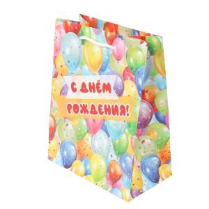 Пакет подарочный МАТОВЫЙ m,шары,140 гр/м2 ЧУДО ПРАЗДНИК PM-123171-BNL