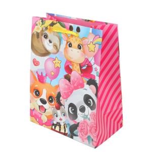 Пакет подарочный МАТОВЫЙ m,зверьки,140 гр/м2 ЧУДО ПРАЗДНИК PM-123179-ANM