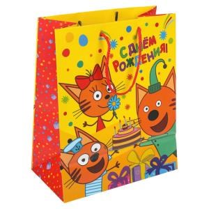 Пакет подарочный МАТОВЫЙ ТРИ КОТА мl,140 гр/м2 ЧУДО ПРАЗДНИК PML-123132-TC