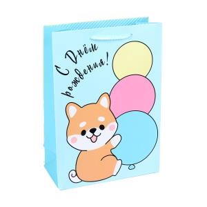 Пакет подарочный МАТОВЫЙ ml,корги,140 гр/м2 ЧУДО ПРАЗДНИК PML-108855-C2HB (120)