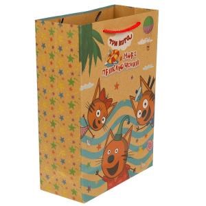 Пакет подарочный крафт Три Кота ml,140 гр/м2 ЧУДО ПРАЗДНИК PML-109945-3СK
