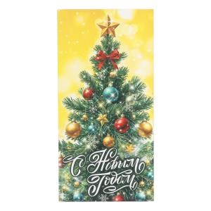 Конверт для денег елка, с новым годом ЧУДО ПРАЗДНИК уп-10шт в кор.100уп E-135619-CT