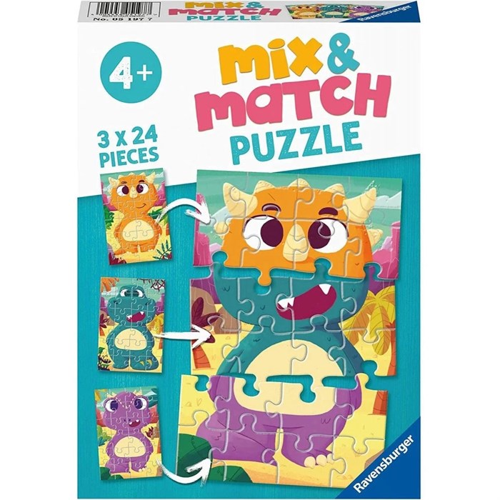 Пазл Ravensburger Динозавры три в одном 108246971