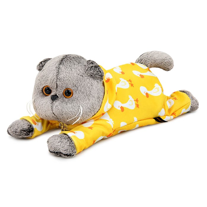 Кот Басик в комбинезоне с принтом "Гусик" (лежачий) Kl25-003