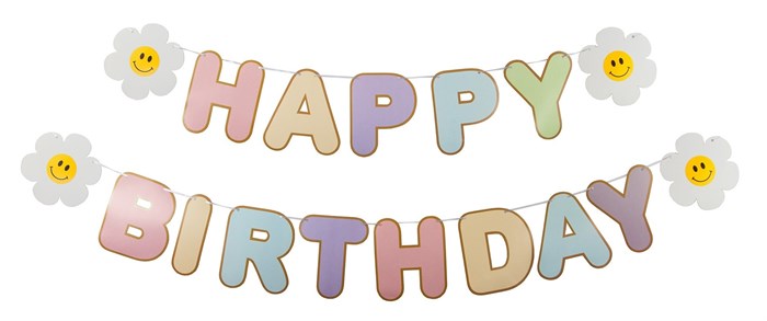 Гирлянда "Happy Birthday с ромашками" 6230587 6230587