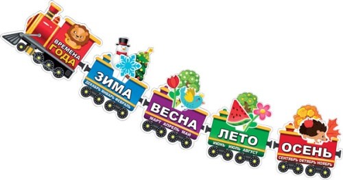 Гирлянда "Паровозик Времена Года" длина 1,65м картон 079.266 079.266