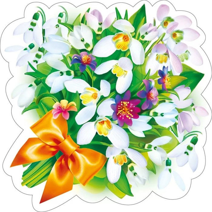 Украшение на скотче "Букет подснежников с бантиком" 080.943 080.943