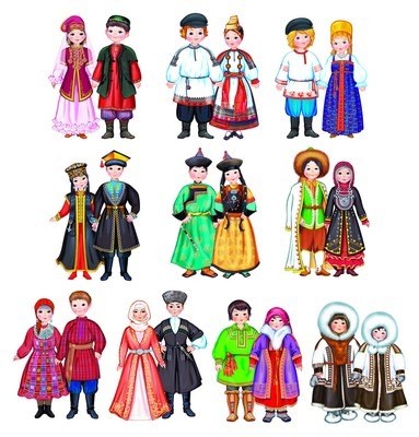 Набор плакатов "Костюмы народов России" КФМ-15600 463-0-1120-3882-8