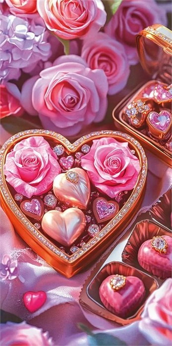 Конверт для денег "Без надписи. Сердечко с розами" 5.0001956 5.0001956