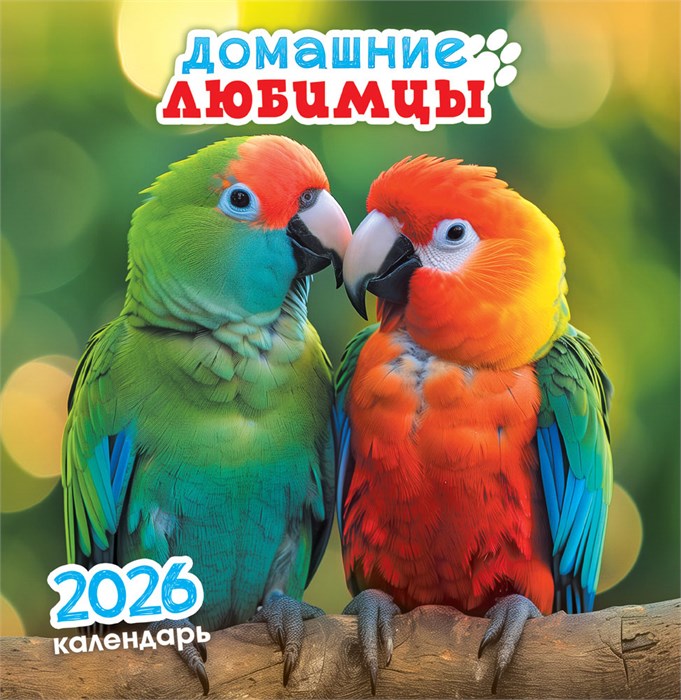 СРЕДНИЙ перекидной настенный календарь на скрепке на 2026 год "Домашние любимцы" ПК-26-042 ПК-26-042