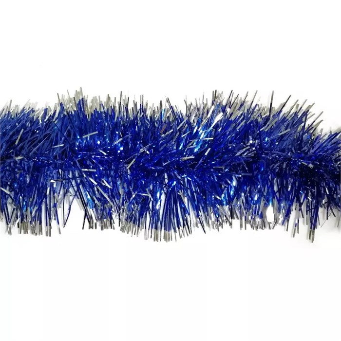 Новогодняя мишура "Синяя с серебряными кончиками" арт.5-180-7-СинСер 5-180-7-СинСер