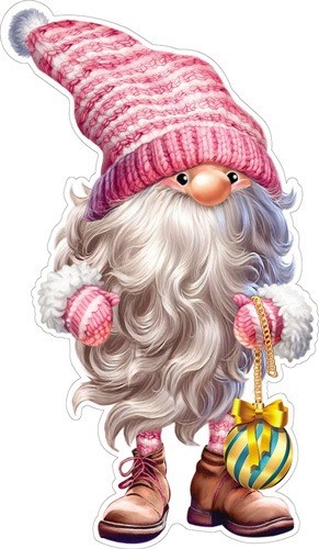 Вырубной плакат "Гномик с ёлочной игрушкой" ФМ1-16565 463-0-1120-5408-8