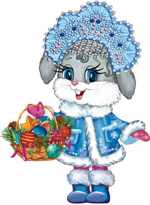 Новогодний вырубной плакат "Зайка Снегурочка" Ф-14586 Ф-14586