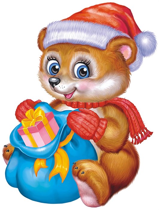 Плакат фигурный "Новогодний мишка" ВПА3-006 ВПА3-006