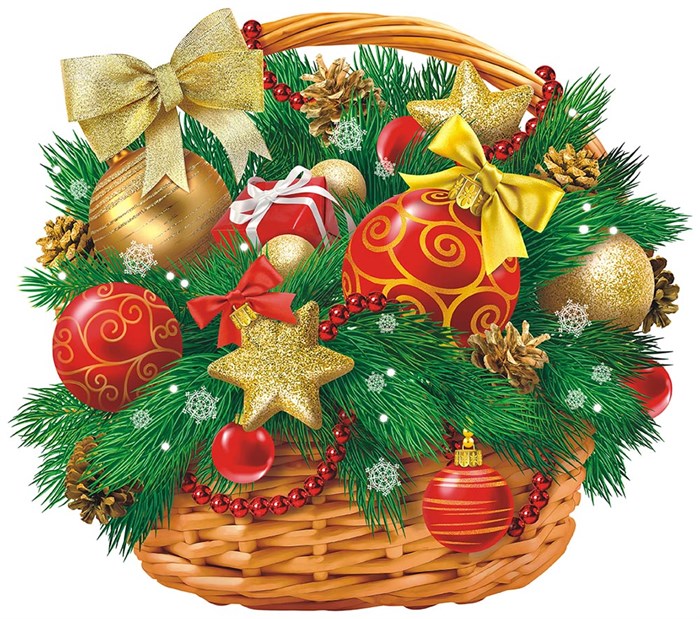 Плакат фигурный "Корзинка с ёлочными игрушками" ВПА3-005 ВПА3-005