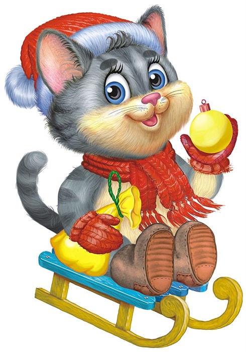 Плакат фигурный "Новогодний котик" ВПА3-012 ВПА3-012