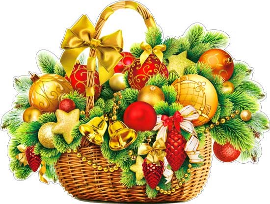 Вырубной плакат "Новогодняя корзина" P2-450 P2-450