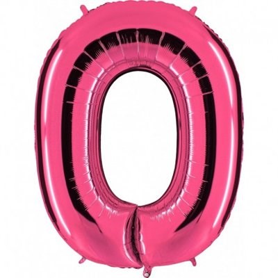 Фольгированный шар "0" цвет Pink Розовый 1207-2178 1207-2178