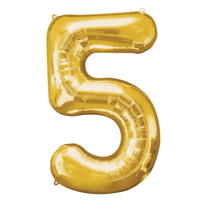 Фольгированный шар "5" золотой Ч07773 Ч07773