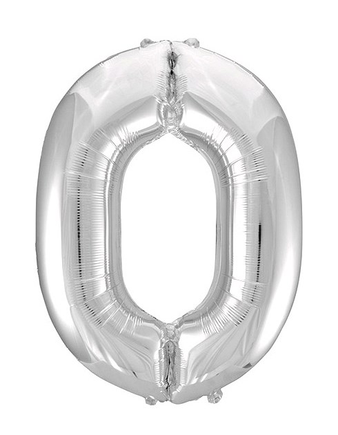 Фольгированный шар "0" серебряный Ч35102 Ч35102