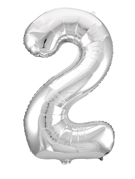 Фольгированный шар "2" серебряный Ч35104 Ч35104