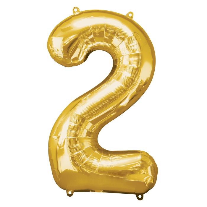 Фольгированный шар "2" золотой Ч07759 Ч07759