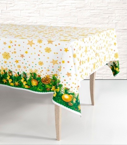 Новогодняя одноразовая полиэтиленовая скатерть "Звездопад" СК120180Зв СК120180Зв
