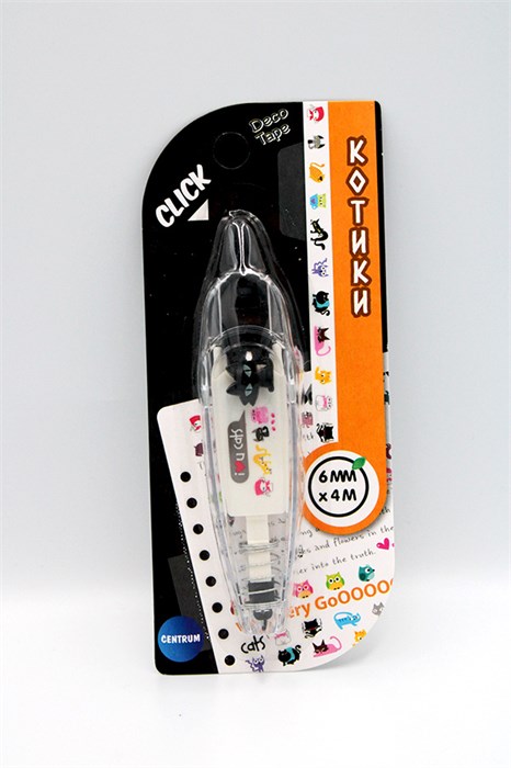 71139 Корректор-лента Котики 6 мм х 4 м с рисунками для коррекции текста, творческих работ 71139