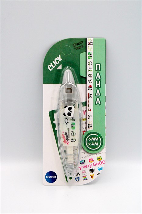 71137 Корректор-лента Панда 6 мм х 4 м с рисунками для коррекции текста, творческих работ 71137