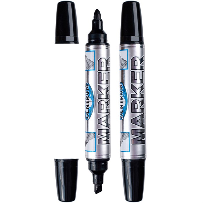 84120 Маркер перманентный черный двусторонний со скошенным и круглым наконечниками 84120