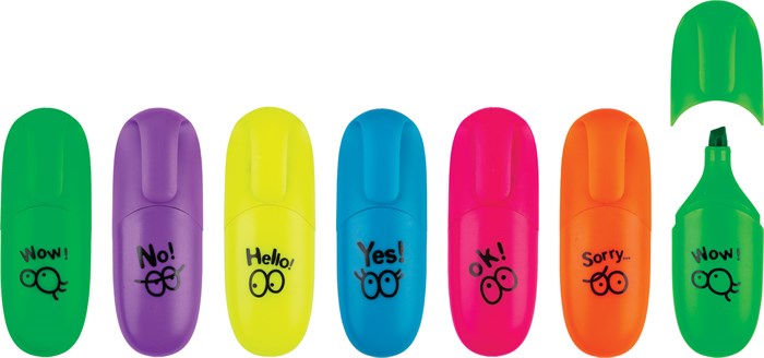 89808 Маркер текстовыделитель Мини, неоновые цвета ассорти, в друме 89808