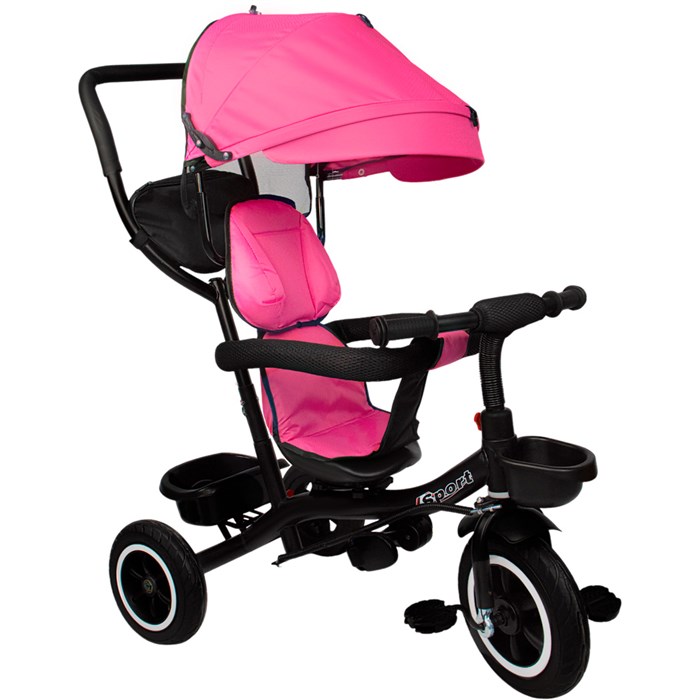 Велосипед трехколесный розовый FG240528291L-2 колеса прорезиненные,  10"/8" 357-624