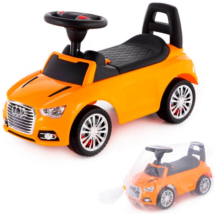 Каталка автомобиль SuperCar №2 со звуковым сигналом оранжевая 84569 П-Е /1/ 259-326