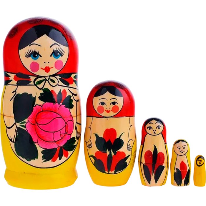 Матрешка 5 в 1 мал. (Семеновская роспись) Д-577 478-436