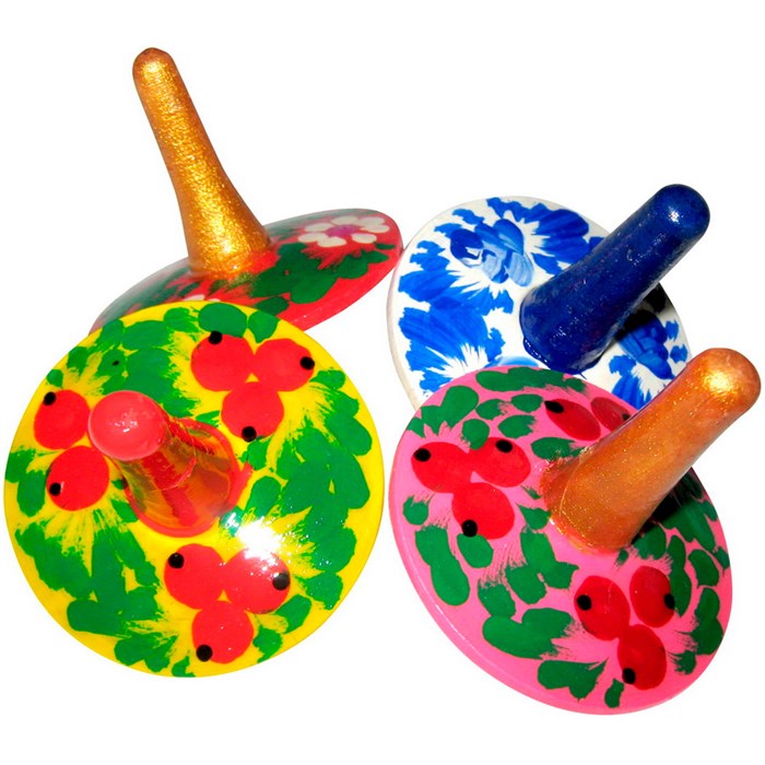 Деревянный Волчок расписной мини 677824 478-758