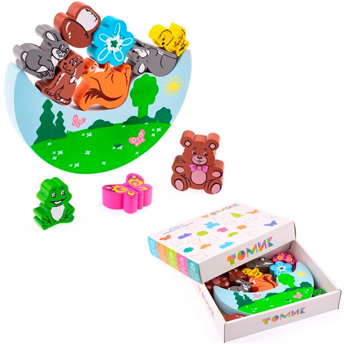 Деревянный Балансир Животные 11дет 1-11 379-554