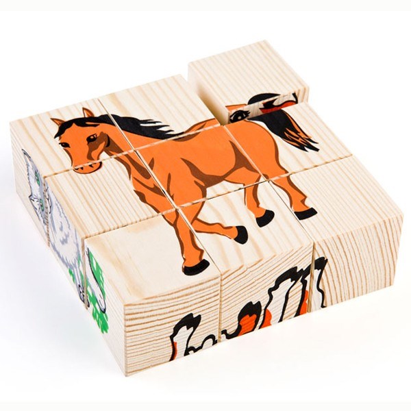 Деревянные кубики 9шт Домашние животные 4444-3 278-444