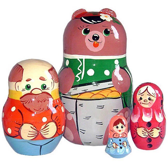 Деревянная матрешка Маша и Медведь 4 шт. Р-45/745 279-577