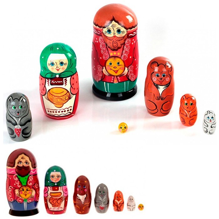 Деревянная матрешка Колобок 7 шт. Р-45/742 278-643