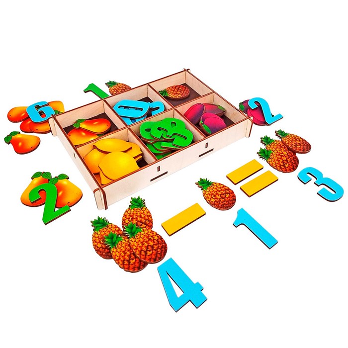 Деревянный Счетный материал Фрукты 66 дет. 8644 /18/ 979-076